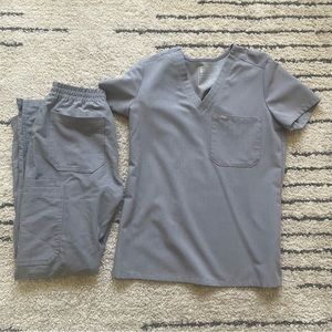 Figs Dark Space Gray Scrubs Set